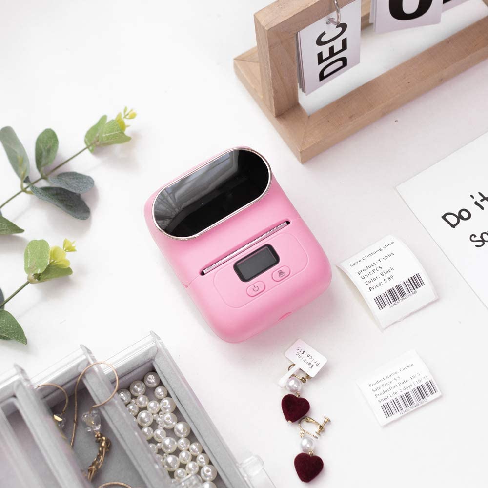 Xyfw Label Printer- Portable Bluetooth Thermal Label Maker Apply To Labeling, Shipping, Office, Cable, Barcode Label Printer