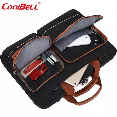 Waterproof Nylon Laptop Briefcase Black 15 inch Laptop Shoulder Messenger Bag For Men CB2118