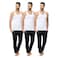 Fruit Of The Loom Sleeveless Vest S White Pack of 3