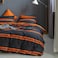Luna Home Single size 4 pieces, without filler, orange &amp; grey stripes design.