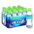 Buy Arwa Still Water Bottled Drinking Water Pet 200ml Pack of 12 in UAE