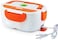Generic Lunch Boxes, Electric Food Warmer Portable Heated Lunch Box Set 40W Electric Double-Layer Heating Heating Truck Oven Hot Rice Cooker (Orange)