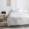 Luna Home Premium Single Size 4 Pieces Bedding Set Without Filler, Plain White Color