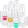 Vsell24 500Pc 1 Ounce Plastic Disposable Portion Cup Containers With Lid Sauce Jello Shot Souffl&eacute; Sampling Cups Clear