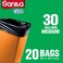 Sanita 30 Gallon Biodegradable Tie Black 20 Garbage Bags