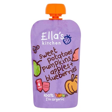 Ella&#39;s Kitchen Organic Puree Pumpkin Apple And Blueberry 4 Months 120g