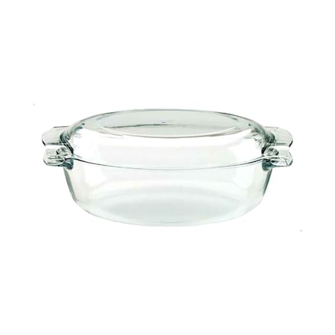 Pyrex Essentials Glass High Resistance Oval Casserole - 3 Liters- Clear