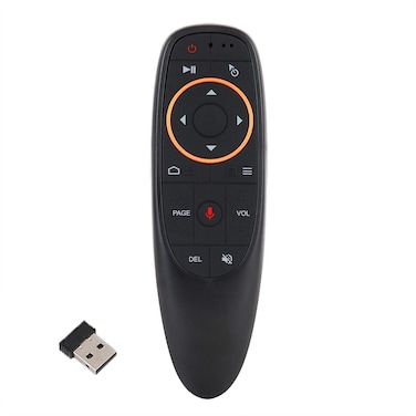 Voice Remote Air Mouse Remote, 2.4G RF Wireless Remote Control with 6 Axis Gyroscope and IR Learning, Air Fly Mouse with Voice Input for Android TV Box/PC/Smart TV/HTPC/Projector
