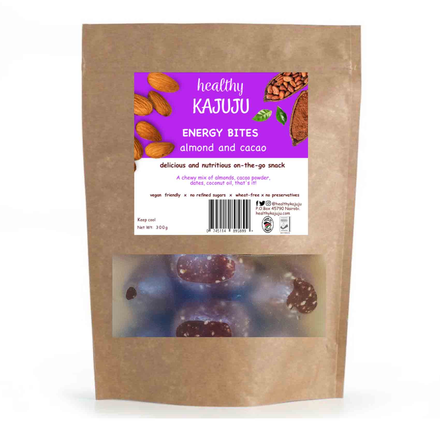 Healthy Kajuju Almond And Cacao Energy Bites 300g
