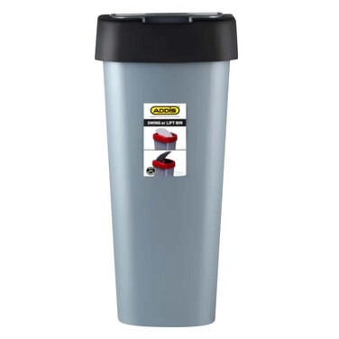 Addis Plastic Swing And Lift Bin 50L Blackgrey