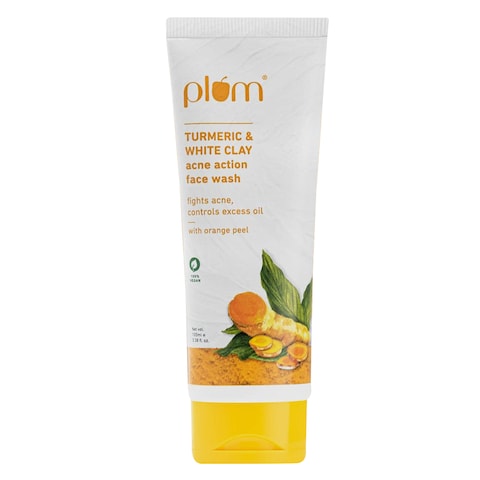 Plum Turmeric And White Clay Acne Action Face Wash 100Ml