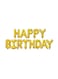 Party Time 13-Piece 16inch Gold Letter Happy Birthday Decorative Foil Balloon Set
