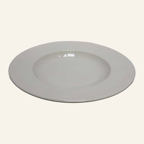 طبق غويط روزا - 23 سم - اوف وايت