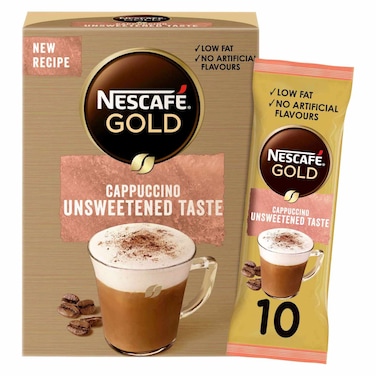 Nescafe Gold Cappuccino Unsweetened Coffee Mix, 14.2g Pack of 10