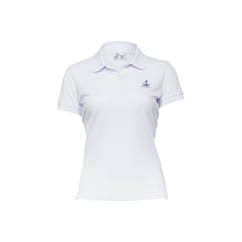 Biggdesign Anemoss Aquarium Women's Polo Collar T-shirt, Short Sleeve Golf Tennis Tshirt, 100% Cotton, M Size, White