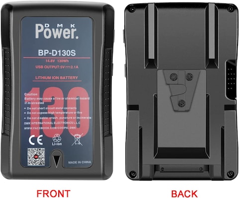 DMK Power 2 x BP-D130S V Mount/V Lock Battery Rechargeable Li-ion Battery for Broadcast Video Camcorder, Compatible with Sony HDCAM, XDCAM, Digital Cinema Cameras and Other Camcorders