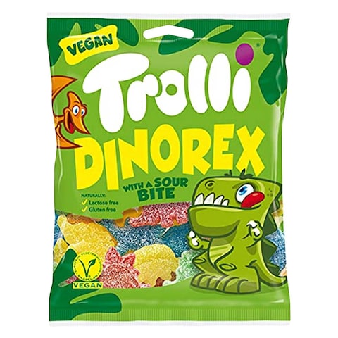 Trolli Vegan Dino Rex Sour Gummies Candy 200g