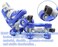 EASY FUTURE Roller Skates Adjustable Size Double Row 4 Wheel Skates Children Skates for Boys And Girls Including Protective Gear Knee Elbow Wrist Blue XS (27-30)