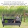 Pet cage with water feeder and bowls for rabbit and hamster, Large indoor rabbit cage suitable for multiple rabbits, Durable and strong quality, Open top design and front door 99 cm (Black)