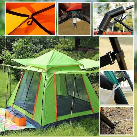 Large Camping Tent 3 4 Person Weatherproof Family Tent, Ideal for Parties, Picnics, and Outdoor Adventures 210x210x135cm