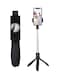 K6 - Tripod Extendable Selfie Stick With Bluetooth Remote Black