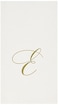 Caspari White Pearl &amp; Gold Paper Linen Boxed Guest Towel Napkins in Letter E - Pack of 24