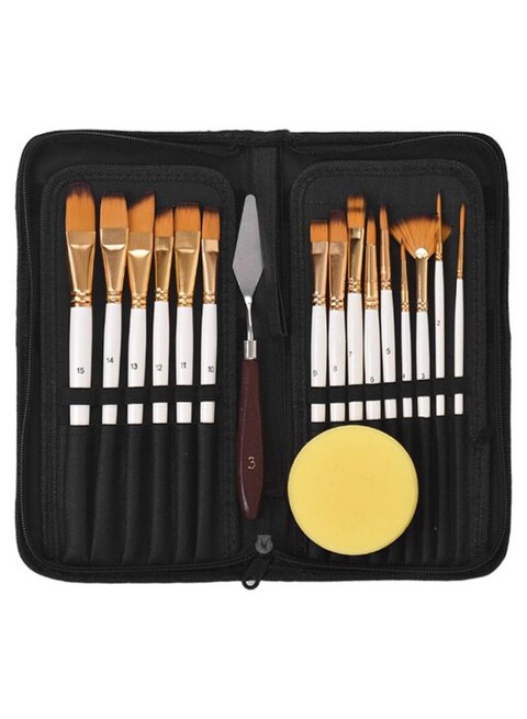 Generic Pack Of 15 Artist Paint Brush Gold/White