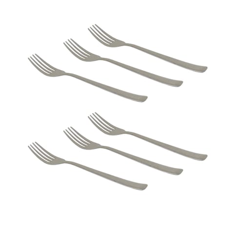 Pecasso Table Fork Set Silver 6 PCS