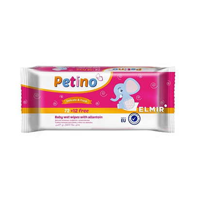 Petino Baby Wet Wipes 72 Pieces +12 Pieces Free