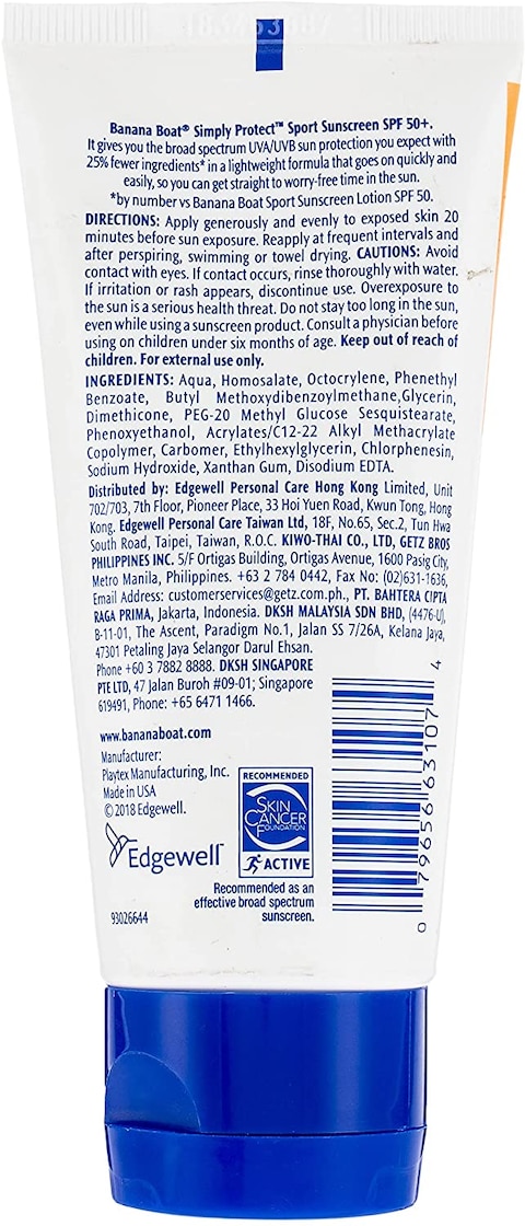 Banana Boat Simply Protect Sport Sun Lotion Spf50, 90 ml