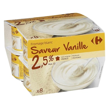 Carrefour Saveur Vanilla Yoghurt 100g Pack of 8