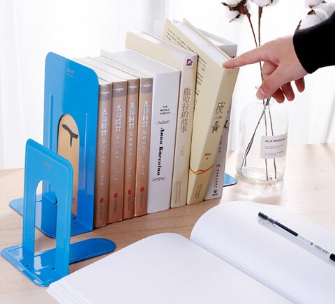 Deli 9263 Metal Book Ends 9 Inches 2 Set Assorted Colors