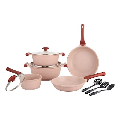 Prestige Essentials Non-Stick Cookware Set Pink 11 PCS