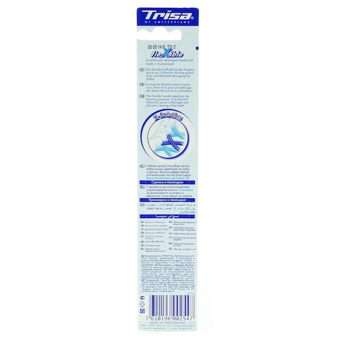 Trisa Flexible Medium Toothbrush With Travel Cap Multicolour