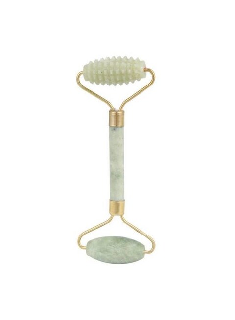 Generic - Dual Action Jade Facial Roller Green/Gold 14centimeter