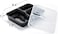 Go2Camps Alsaqer [10 Pack] 3 Section Black Base With Lids Food Storage Container, Disposable Food Container , Meal Preparation Containers , Lunch Boxes Microwave , Freezer Safe (3 Compartment)