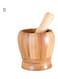 Generic Wooden Garlic Mortar With Pestle Beige
