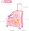 Children's Ride-On Travel Suitcase,Travel Rolling Kid's Luggage with Wheels Carry Trolley Luggage with Password Lock
