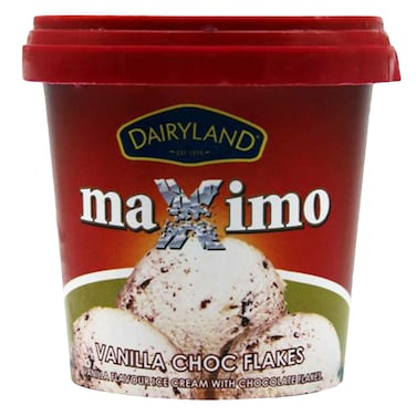 Dairyland Maximo Vanilla And Choco Flakes Ice Cream 175ml