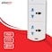 Elexon 3 Way Multi Universal Adaptor Socket White