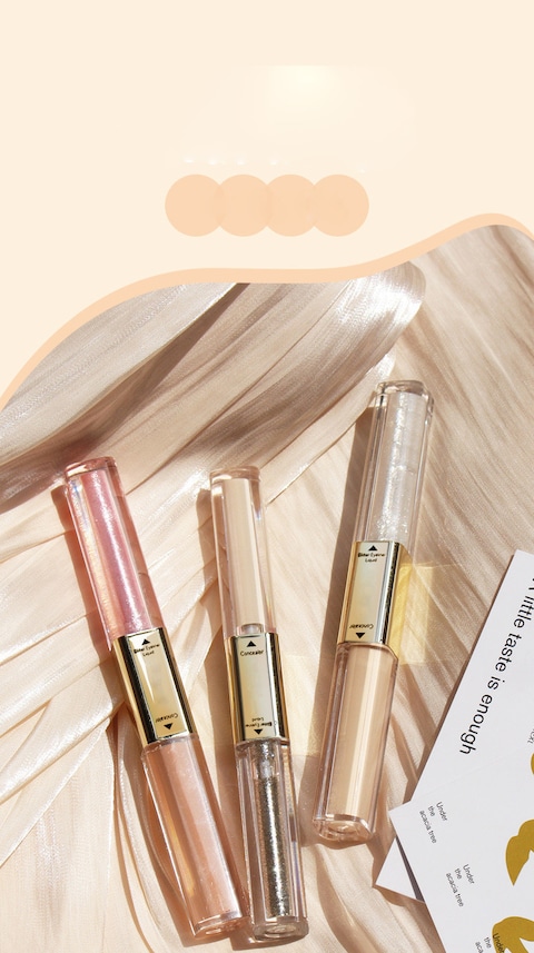 Mei Lifestyle Double Head Liquid Eyeshadow and Eye Concealer - Shiny, Glitter, Pearlescent, Long-Lasting Eye Makeup, Pink