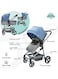 Moon Pro 2 In 1 Stroller &ndash; Lightweight Aluminium Frame With Reversible Seat Design For Rear And Forward Facing, Compact Fold, Adjustable Canopy And More Gray And Blue Melange