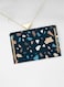Lowha Decorative Acrylic Serving Tray With Gold Metal Handles And Dark Terrazzo Pattern Design 20x30 cm