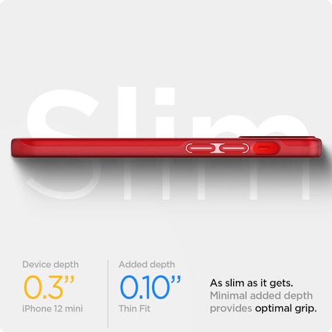 Spigen Thin Fit designed for iPhone 12 Mini case cover - Red