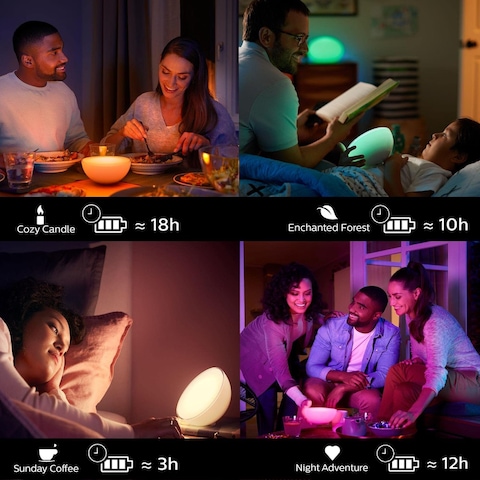 Philips Hue Go 2.0 White &amp; Colour Ambiance Smart Portable Light With Bluetooth, Works With Alexa And Google Assistant (Pack Of 1)