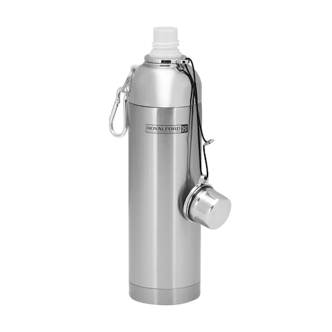 Royalford RF6147 500ml Vacuum Bottle - Double Wall Stainless Steel Flask &amp; Water Bottle - Hot &amp; Cold Leak-Resistant Sports Drink Bottle - High-Quality Vacuum Insulation Bottle For Indoor Outdoor Use