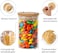 Morkka Glass Airtight Food Storage Container Canister Jar With Bamboo Lid Canister Set For Jam Pasta Spaghetti Tea Coffee Beans Cookie Snack Flour (750ml)