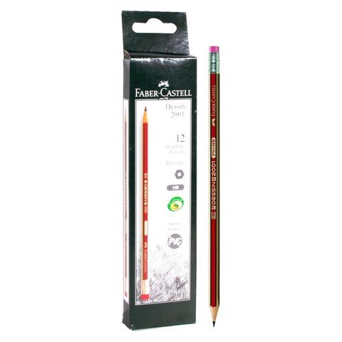 Faber-Castell Dessin Pencil With Eraser Red