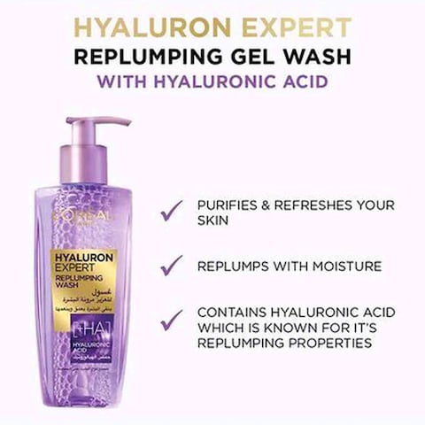 L&#39;Oreal Paris Hyaluron Expert Replumping Face Wash 200ml