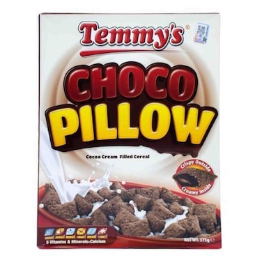 Temmy&#39;s Choco Pillow Cocoa Cream Filled Cereal 375g